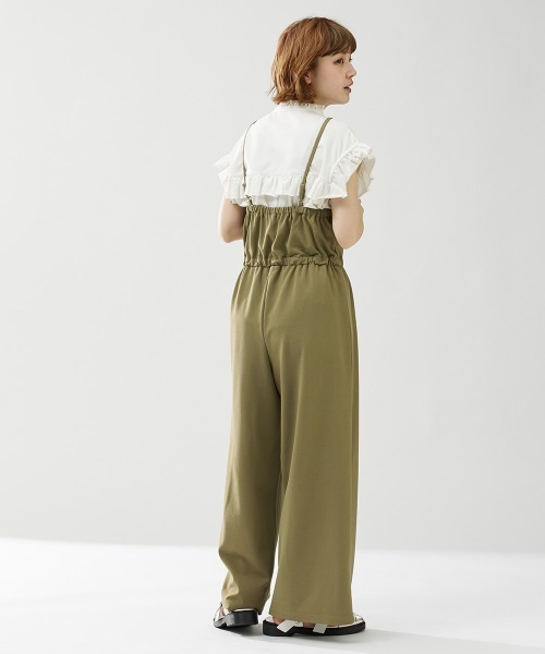 Le temps riche（ルタンリッシュ）の「前後２ＷＡＹフリルブラウス風トップス ＜Le temps riche＞（Tシャツ/カットソー・レディース・ホワイト/ブラック/カーキ/ピンク・M～Ｌ）」の10枚目の写真