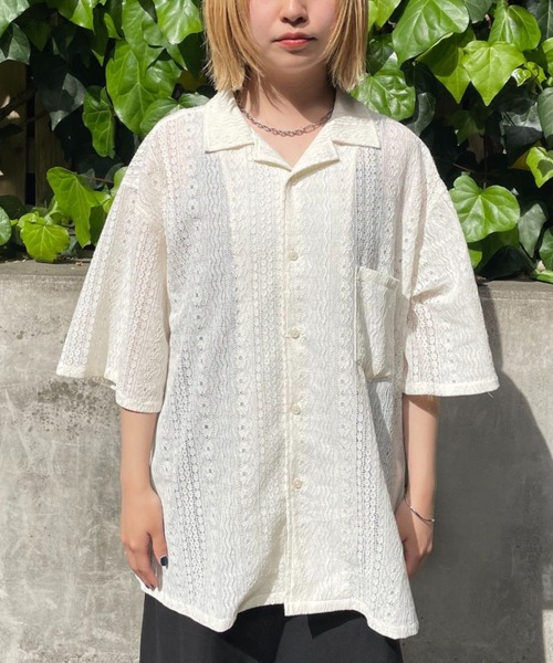 CIAOPANIC(チャオパニック)の「ジャガードレースシャツジャケット(シャツ/ブラウス・レディース・ブラック/オフホワイト/サックスブルー・MEDIUM/LARGE)」の21枚目の写真