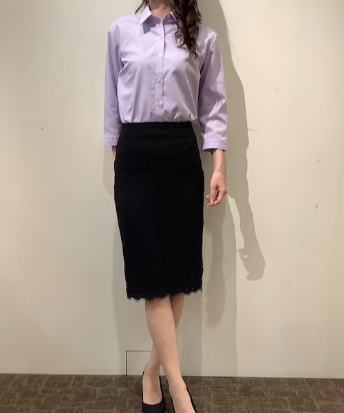 TOKYO SHIRTS（トウキョウシャツ）の「形態安定ノーアイロン レギュラー 七分袖ビジネスワイシャツ（ビジネスシャツ・レディース・パープル・S/M/L/LL/XL）」の11枚目の写真