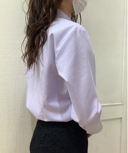 TOKYO SHIRTS（トウキョウシャツ）の「形態安定ノーアイロン レギュラー 七分袖ビジネスワイシャツ（ビジネスシャツ・レディース・パープル・S/M/L/LL/XL）」の10枚目の写真