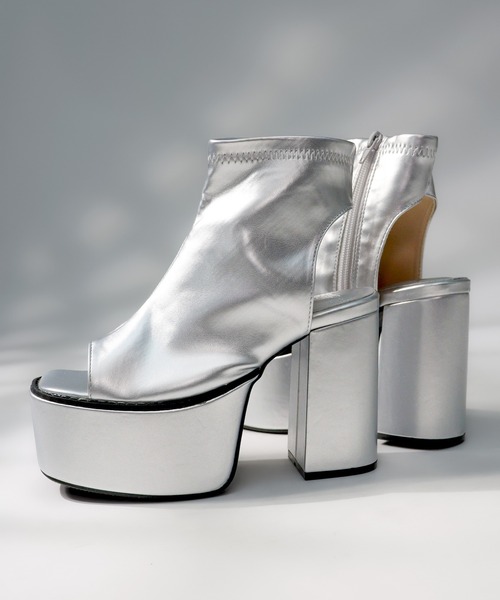 LOVEHUNTER（ラブハンター）の「LOVEHUNTER /ボリュームソール サボ 厚底 シアーブーツ サンダル (1590)（サンダル・レディース・アイボリー/ブラック/ホワイト系その他/ブラック系その他/シルバー/シルバー系その他・LL/S/M/L）」の6枚目の写真