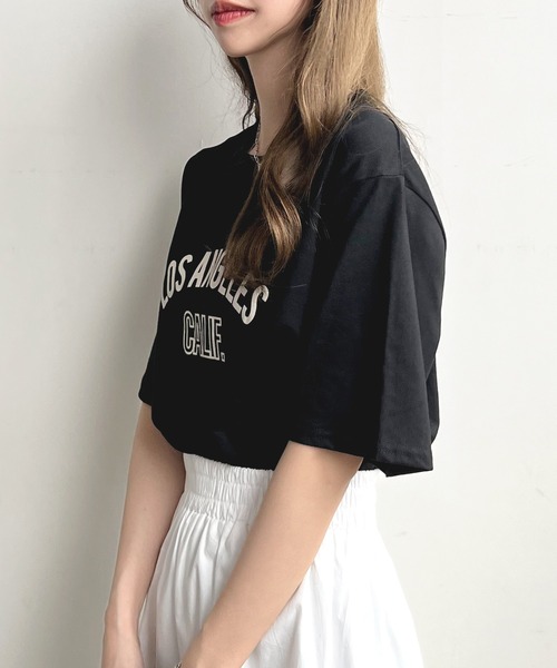Futier land(フューティアランド)の「【綿100%】ロサンゼルスロゴTシャツ(Tシャツ/カットソー・レディース・ホワイト/ブラック/ブラウン・FREE)」の12枚目の写真
