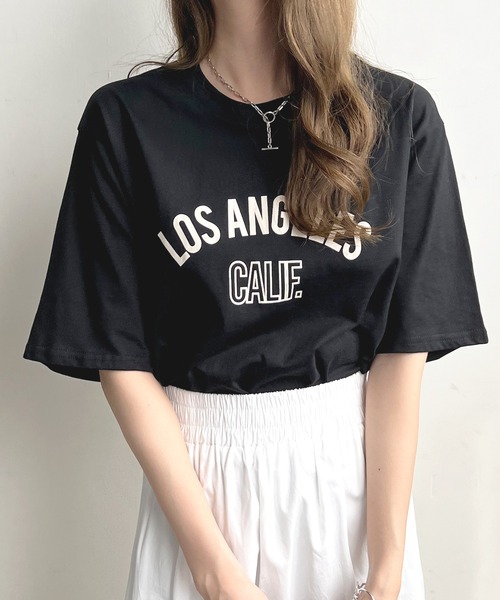 Futier land(フューティアランド)の「【綿100%】ロサンゼルスロゴTシャツ(Tシャツ/カットソー・レディース・ホワイト/ブラック/ブラウン・FREE)」の17枚目の写真