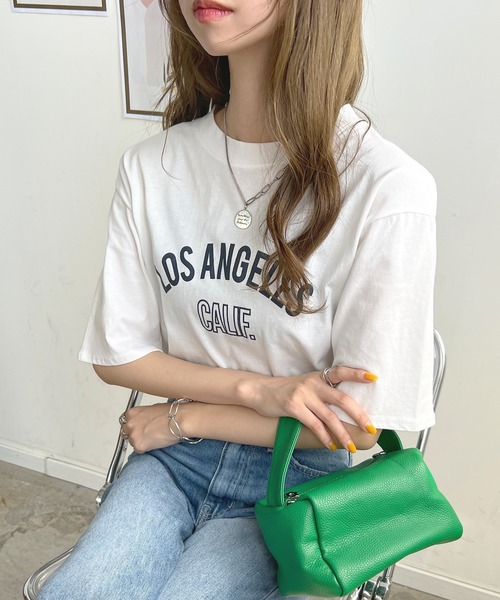 Futier land(フューティアランド)の「【綿100%】ロサンゼルスロゴTシャツ(Tシャツ/カットソー・レディース・ホワイト/ブラック/ブラウン・FREE)」の14枚目の写真