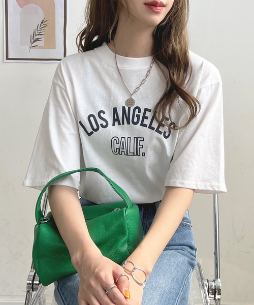 Futier land(フューティアランド)の「【綿100%】ロサンゼルスロゴTシャツ(Tシャツ/カットソー・レディース・ホワイト/ブラック/ブラウン・FREE)」の15枚目の写真