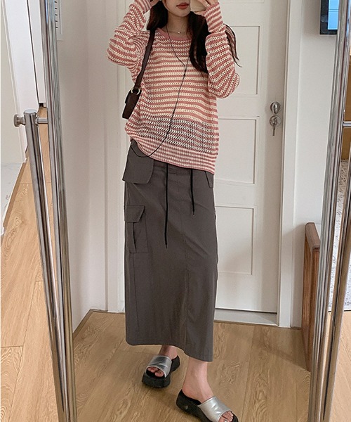 aimoha(アイモハ)の「カーゴスカート(スカート・レディース・グレー/ベージュ・MEDIUM/LARGE)」の6枚目の写真