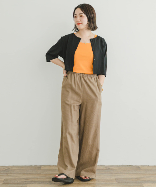 ITEMS URBANRESEARCH(アイテムズ アーバンリサーチ)の「リブショートカーディガン(Tシャツ/カットソー・レディース・ブルー/ブラック・FREE)」の6枚目の写真