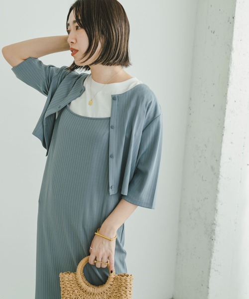 ITEMS URBANRESEARCH(アイテムズ アーバンリサーチ)の「リブショートカーディガン(Tシャツ/カットソー・レディース・ブルー/ブラック・FREE)」の9枚目の写真