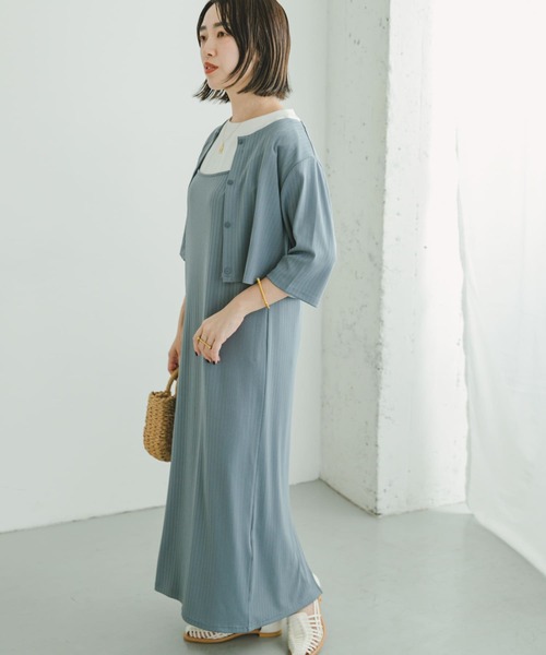 ITEMS URBANRESEARCH(アイテムズ アーバンリサーチ)の「リブショートカーディガン(Tシャツ/カットソー・レディース・ブルー/ブラック・FREE)」の12枚目の写真
