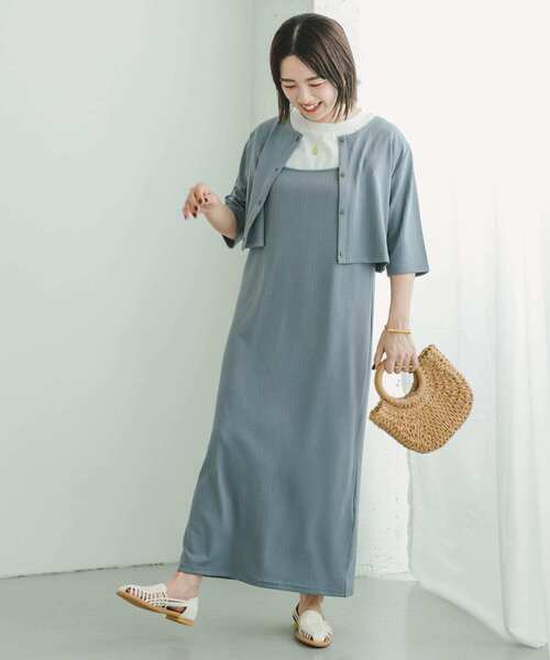 ITEMS URBANRESEARCH(アイテムズ アーバンリサーチ)の「リブショートカーディガン(Tシャツ/カットソー・レディース・ブルー/ブラック・FREE)」の13枚目の写真