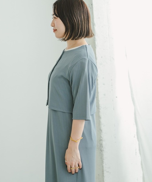 ITEMS URBANRESEARCH(アイテムズ アーバンリサーチ)の「リブショートカーディガン(Tシャツ/カットソー・レディース・ブルー/ブラック・FREE)」の16枚目の写真