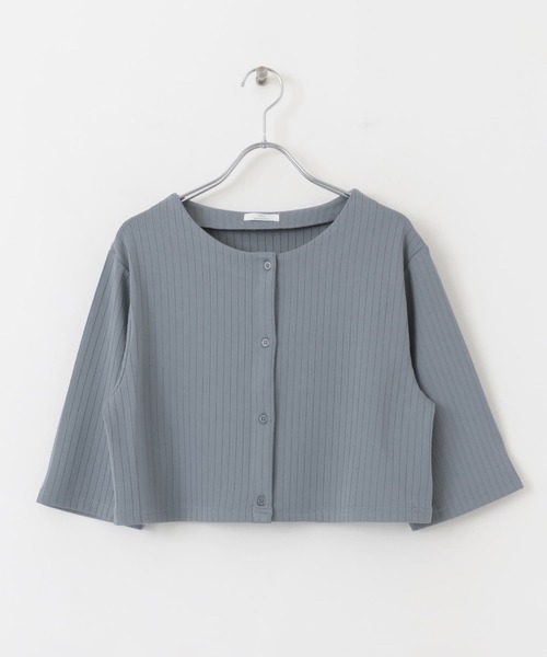 ITEMS URBANRESEARCH(アイテムズ アーバンリサーチ)の「リブショートカーディガン(Tシャツ/カットソー・レディース・ブルー/ブラック・FREE)」の21枚目の写真