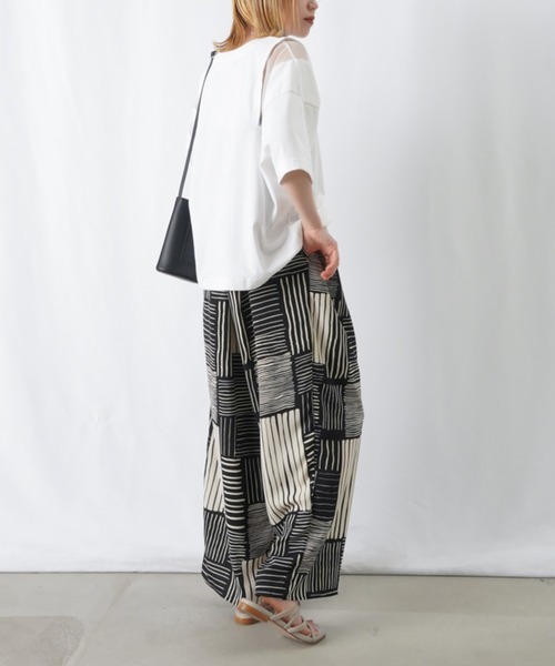 LUCA/LADY LUCK LUCA（ルカ/レディラックルカ）の「【セットアップ着用可】LC/LLL ランダムストライプ2タックイージーパンツ / ワイドパンツ（スラックス・レディース・ストライプ・FREE）」の4枚目の写真