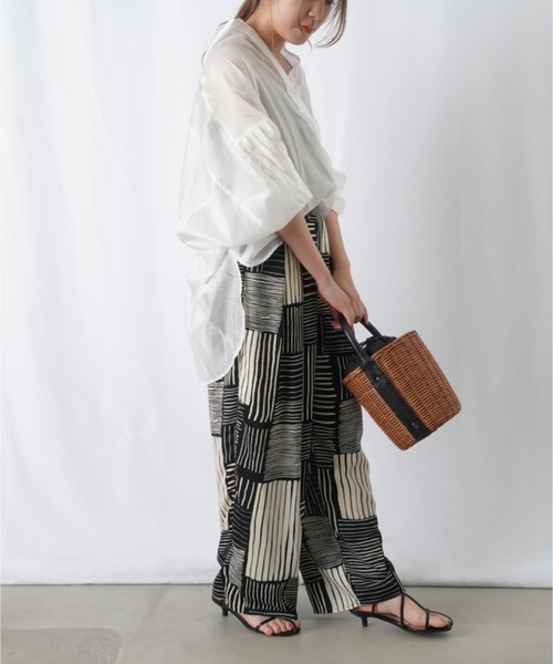 LUCA/LADY LUCK LUCA（ルカ/レディラックルカ）の「【セットアップ着用可】LC/LLL ランダムストライプ2タックイージーパンツ / ワイドパンツ（スラックス・レディース・ストライプ・FREE）」の14枚目の写真