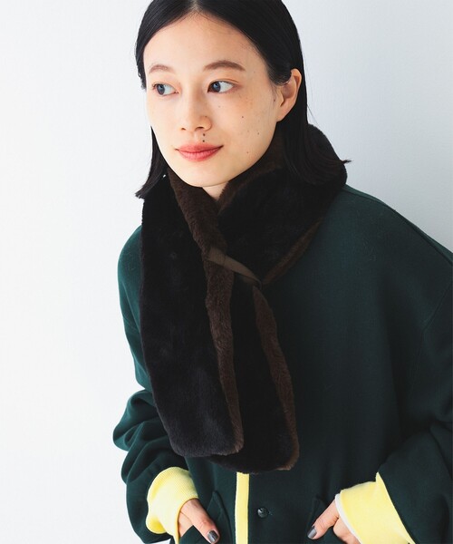 BEAMS BOY（ビームスボーイ）の「INFIELDER DESIGN × BEAMS BOY / 別注 ファー マフラー（マフラー・レディース・ブラック/その他4・ONE SIZE）」の3枚目の写真