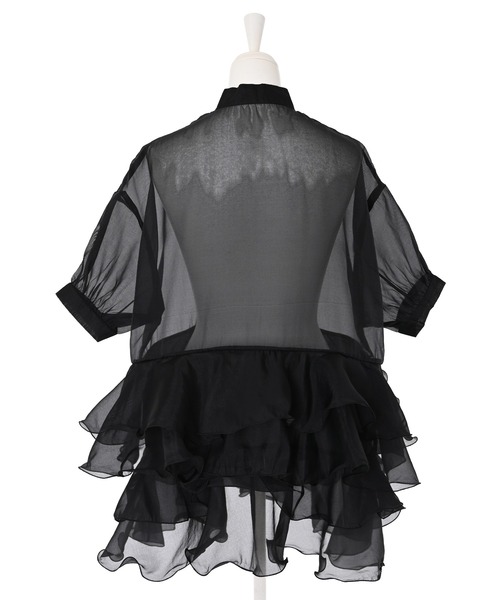 Narcissus（ナルシス）の「【Narcissus】フリルリボンシアーブラウス（シャツ/ブラウス・レディース・ブラック/グリーン・FREE）」の4枚目の写真