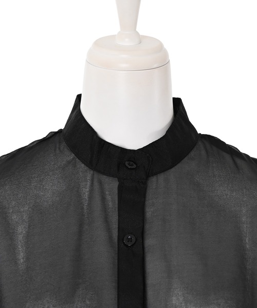 Narcissus（ナルシス）の「【Narcissus】フリルリボンシアーブラウス（シャツ/ブラウス・レディース・ブラック/グリーン・FREE）」の5枚目の写真