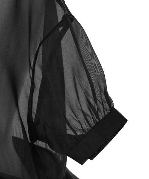 Narcissus（ナルシス）の「【Narcissus】フリルリボンシアーブラウス（シャツ/ブラウス・レディース・ブラック/グリーン・FREE）」の6枚目の写真