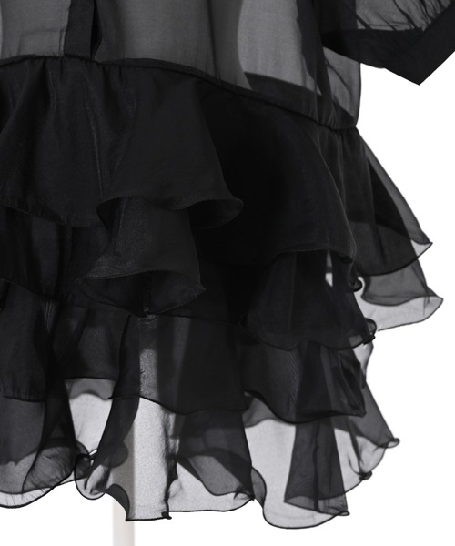 Narcissus（ナルシス）の「【Narcissus】フリルリボンシアーブラウス（シャツ/ブラウス・レディース・ブラック/グリーン・FREE）」の7枚目の写真