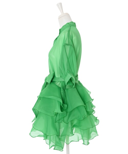 Narcissus（ナルシス）の「【Narcissus】フリルリボンシアーブラウス（シャツ/ブラウス・レディース・ブラック/グリーン・FREE）」の8枚目の写真