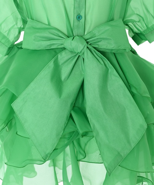 Narcissus（ナルシス）の「【Narcissus】フリルリボンシアーブラウス（シャツ/ブラウス・レディース・ブラック/グリーン・FREE）」の10枚目の写真