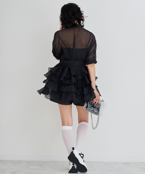 Narcissus（ナルシス）の「【Narcissus】フリルリボンシアーブラウス（シャツ/ブラウス・レディース・ブラック/グリーン・FREE）」の12枚目の写真