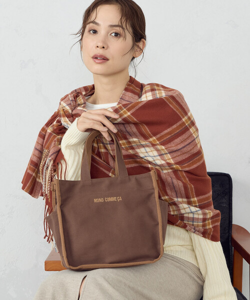 MONO COMME CA(モノコムサ)の「キャンバス ミニトート(トートバッグ・レディース・ブラウン/ブラック/カーキ/グレー・FREE)」の1枚目の写真