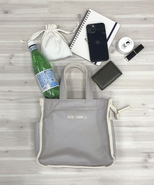 MONO COMME CA(モノコムサ)の「キャンバス ミニトート(トートバッグ・レディース・ブラウン/ブラック/カーキ/グレー・FREE)」の5枚目の写真