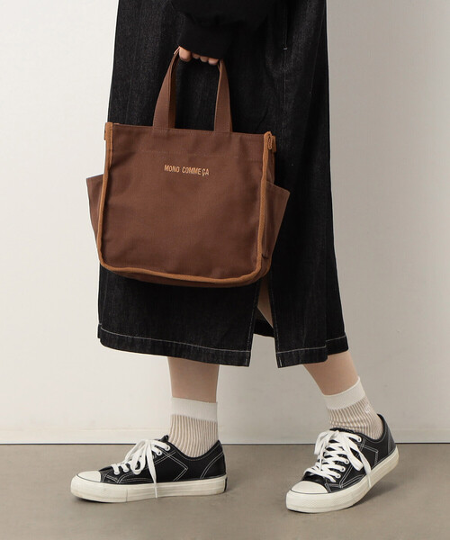 MONO COMME CA(モノコムサ)の「キャンバス ミニトート(トートバッグ・レディース・ブラウン/ブラック/カーキ/グレー・FREE)」の9枚目の写真