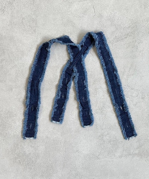 BIG FIELD（ビッグフィールド）の「フリンジサスペンダーデニムスカート（90～150cm）（スカート・キッズ・ネイビー/ライトブルー・90/100/110/120/130/140/150）」の9枚目の写真