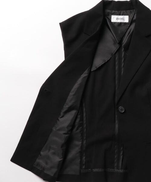 【snidel】ベスト　ジレ　ブラック　黒 スナイデル SNIDEL スタンダードジレ （BLK） -ファッション通販