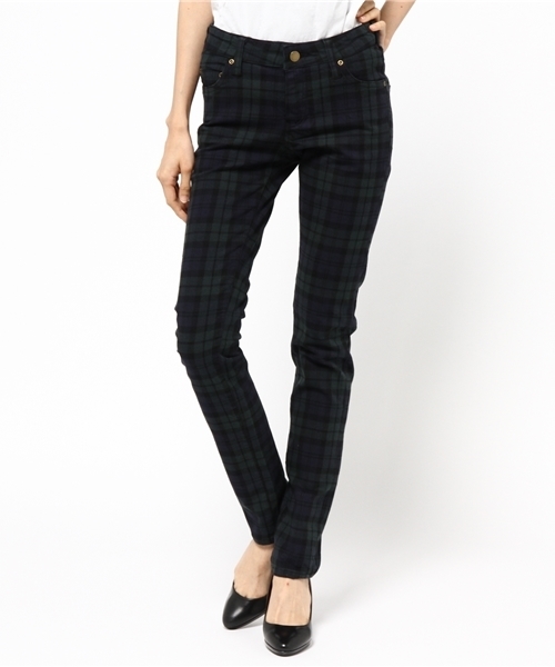 NATURAL BEAUTY BASIC(ナチュラルビューティーベーシック)の「【andGIRL 12月号掲載】【JJ 12月号掲載】チェックスキニーパンツ(その他パンツ・レディース・グリーン系その他/ホワイト系その他/ダークネイビー・LARGE/SMALL/MEDIUM/X-SMALL)」の2枚目の写真