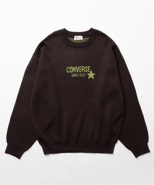 CONVERSE（コンバース）の「CONVERSE コンバース ジャガードニットプルオーバー（ニット/セーター・レディース・ブルー/チャコール・M/L）」の4枚目の写真
