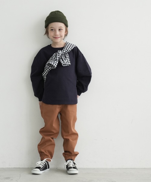coca(coca)(コカ)の「キッズ ハリ感ツイルジョガーパンツ(その他パンツ・キッズ・ブラウン/カーキ/マスタード・110/120/130/140)」の4枚目の写真