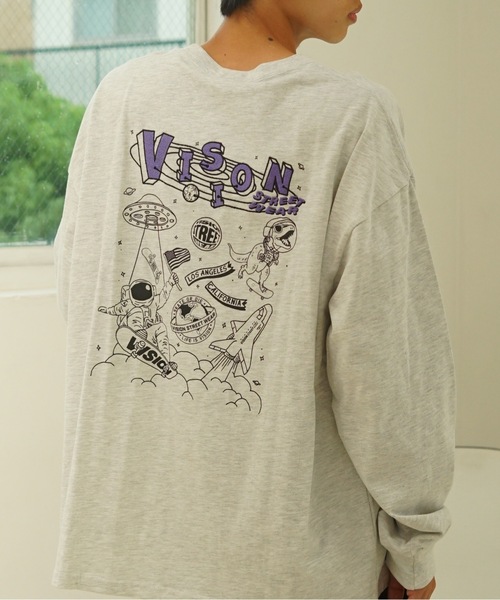 VISION STREET WEAR(ヴィジョンストリートウェア)の「【VISION STREET WEAR/ビジョンストリートウェア】 バックプリント&刺繍 マルチイラスト ロンT 恐竜(Tシャツ/カットソー・メンズ・ブラック/ライトグレー/ホワイト・MEDIUM/X-LARGE/LARGE)」の17枚目の写真