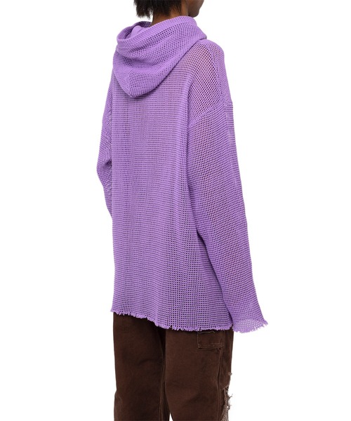 KAMIYA23aw 数回のみの着用　メッシュニット パーカー　KAMIYA セール】Mesh Hooded Long Sleeve T-shirt（スウェット