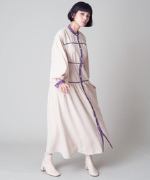 A de a.v.v | バイカラーパイピングAラインワンピ(ワンピース)