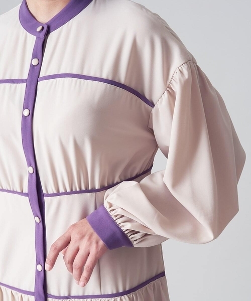 A de a.v.v（アードアー・ヴェ・ヴェ）の「バイカラーパイピングAラインワンピ（ワンピース・レディース・ブラック/ベージュ・36/38）」の13枚目の写真