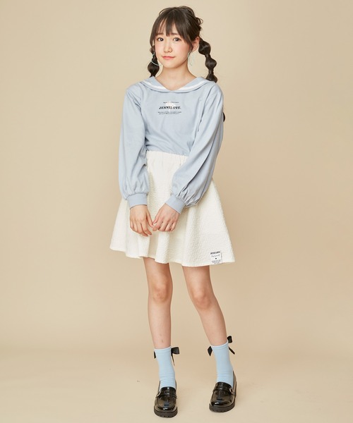 JENNI love（ジェニィラブ）の「【コットン100％】セーラーカラーロンT（Tシャツ/カットソー・キッズ・オフホワイト/サックスブルー/オレンジ・140cm/150cm/130cm/160cm）」の7枚目の写真