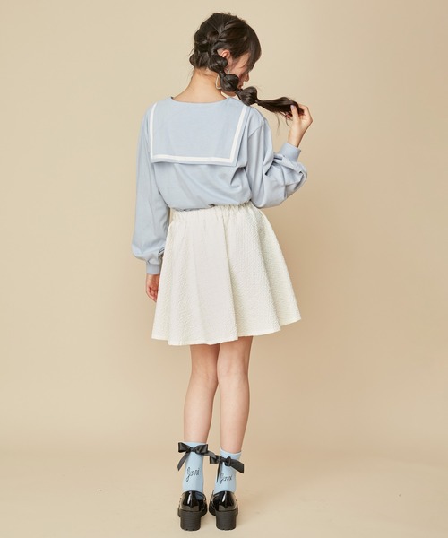 JENNI love（ジェニィラブ）の「【コットン100％】セーラーカラーロンT（Tシャツ/カットソー・キッズ・オフホワイト/サックスブルー/オレンジ・140cm/150cm/130cm/160cm）」の9枚目の写真