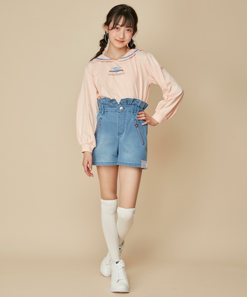 JENNI love（ジェニィラブ）の「【コットン100％】セーラーカラーロンT（Tシャツ/カットソー・キッズ・オフホワイト/サックスブルー/オレンジ・140cm/150cm/130cm/160cm）」の12枚目の写真