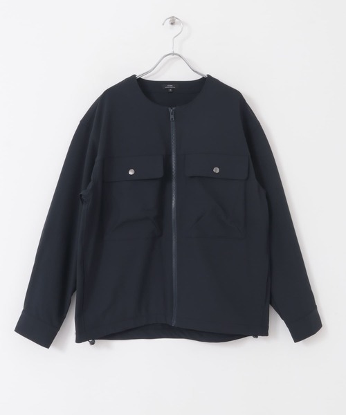 ITEMS URBANRESEARCH（アイテムズ アーバンリサーチ）の「撥水×ストレッチナイロンノーカラージャケット（ナイロンジャケット・メンズ・ネイビー/ブラック・LARGE/MEDIUM）」の11枚目の写真