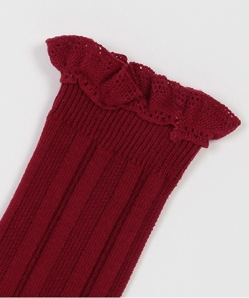 petit main(プティマイン)の「レースハイソックス(ソックス/靴下・キッズ・エンジ/オフホワイト/トップグレー・S/M/L)」の8枚目の写真