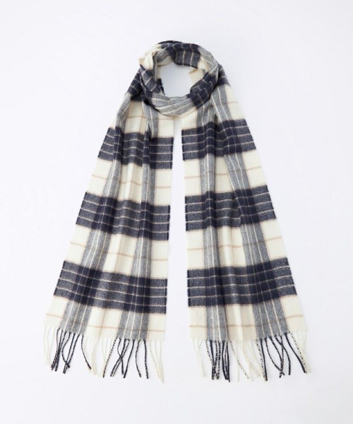 【Johnstons of Elgin / ジョンストンズ オブ エルガン】小判タータンチェック/カシミヤプレーンストール（マフラー）｜Johnstons of Elgin（ジョンストンズオブエルガン）