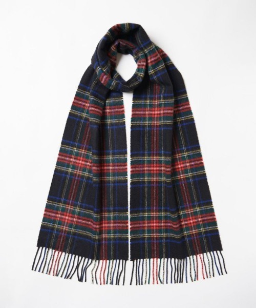 【Johnstons of Elgin / ジョンストンズ オブ エルガン】小判タータンチェック/カシミヤプレーンストール（マフラー）｜Johnstons of Elgin（ジョンストンズオブエルガン）