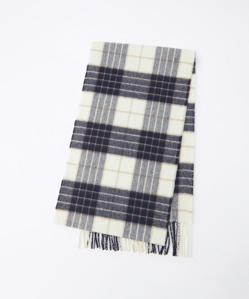 【Johnstons of Elgin / ジョンストンズ オブ エルガン】小判タータンチェック/カシミヤプレーンストール（マフラー）｜Johnstons of Elgin（ジョンストンズオブエルガン）