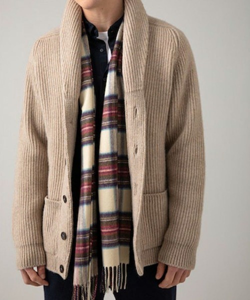 【Johnstons of Elgin / ジョンストンズ オブ エルガン】小判タータンチェック/カシミヤプレーンストール（マフラー）｜Johnstons of Elgin（ジョンストンズオブエルガン）