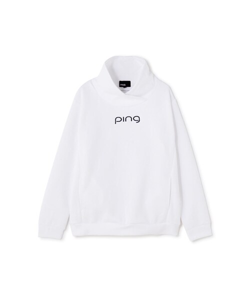PING ピンMr.PING アルファベットシャドー柄 長袖トレーナー M セール・アウトレット アルファベットシャドー柄プルオーバー