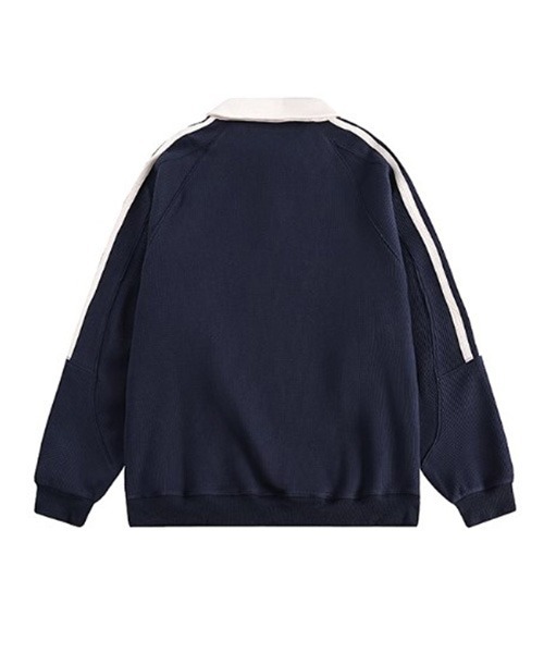 ROOPTOKYO（ループトウキョウ）の「UNISEX SIDELINE GAME SHIRT/ユニセックス サイドライン ゲームシャツ サッカーデザイン（シャツ/ブラウス・レディース・グレー/ネイビー・XL/L/M）」の7枚目の写真