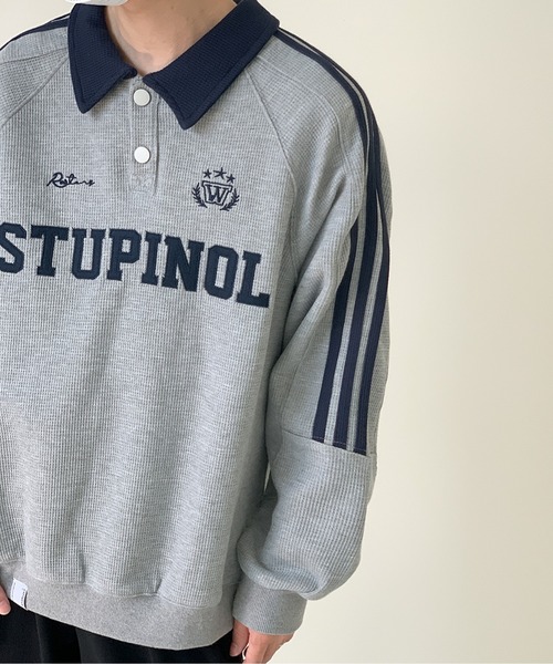 ROOPTOKYO（ループトウキョウ）の「UNISEX SIDELINE GAME SHIRT/ユニセックス サイドライン ゲームシャツ サッカーデザイン（シャツ/ブラウス・レディース・グレー/ネイビー・XL/L/M）」の8枚目の写真